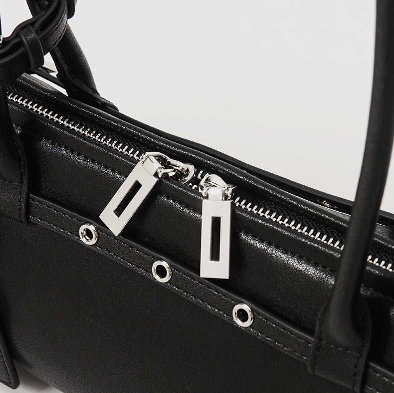 日本HONAYIN真皮頭層牛皮復古法棍手提包 #L26050