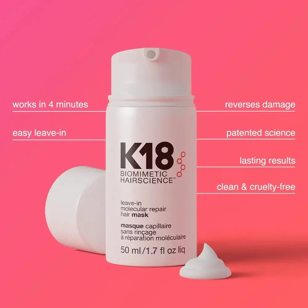 K18 Hair 免沖洗分子修復髮膜 50ml +
Peptide Prep™排毒洗頭水 • 250ml